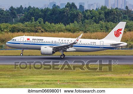 Stock Image - An Air China Airbus A320neo aircraft with registration number B-1068 at Chengdu Airport (CTU), Chengdu, China, Asia. Fotosearch