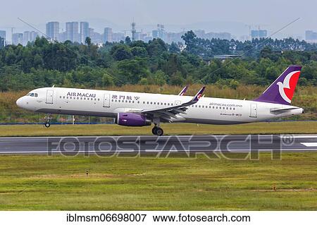 An Air Macau Airbus A321 aircraft with registration number B-MCD at Chengdu Airport (CTU), Chengdu, China, Asia View Large Photo Image Stock Photo - An Air Macau Airbus A321 aircraft with registration number B-MCD at Chengdu Airport (CTU), Chengdu, China, Asia. Fotosearch