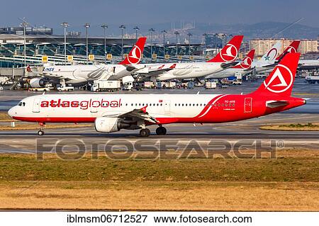 An Airbus A321 aircraft of AtlasGlobal with registration TC-ATE at Istanbul airport, Turkey, Asia View Large Photo Image Stock Photo - An Airbus A321 aircraft of AtlasGlobal with registration TC-ATE at Istanbul airport, Turkey, Asia. Fotosearch