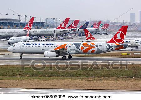 An Airbus A321 aircraft of Turkish Airlines with registration TC-JRO and EuroLeague special livery at Istanbul Atatürk Airport (IST) in, Istanbul, Turkey, Asia View Large Photo Image Stock Photography - An Airbus A321 aircraft of Turkish Airlines with registration TC-JRO and EuroLeague special livery at Istanbul Atatürk Airport (IST) in, Istanbul, Turkey, Asia. Fotosearch