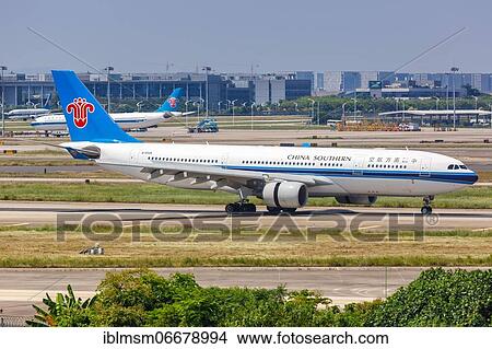 An Airbus A330-200 aircraft of China Southern Airlines with registration number B-6528 at Guangzhou Airport, China, Asia View Large Photo Image Picture - An Airbus A330-200 aircraft of China Southern Airlines with registration number B-6528 at Guangzhou Airport, China, Asia. Fotosearch