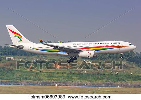 An Airbus A330-200 aircraft of Tibet Airlines with registration number B-8951 at Chengdu Airport (CTU), Chengdu, China, Asia View Large Photo Image Stock Photo - An Airbus A330-200 aircraft of Tibet Airlines with registration number B-8951 at Chengdu Airport (CTU), Chengdu, China, Asia. Fotosearch