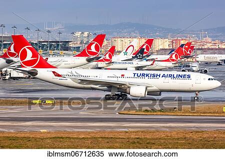 Stock Photography - An Airbus A330-200 aircraft of Turkish Airlines with registration TC-LOH at Istanbul Airport, Turkey, Asia. Fotosearch