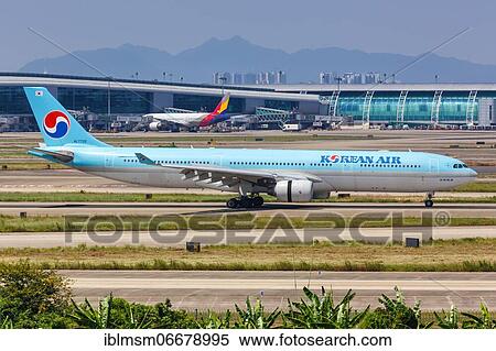 An Airbus A330-300 aircraft of Korean Air with registration number HL7720 at Guangzhou airport, China, Asia View Large Photo Image Stock Photography - An Airbus A330-300 aircraft of Korean Air with registration number HL7720 at Guangzhou airport, China, Asia. Fotosearch