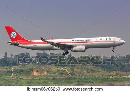 An Airbus A330-300 aircraft of Sichuan Airlines with registration number B-5960 at Chengdu airport, China, Asia View Large Photo Image Stock Photo - An Airbus A330-300 aircraft of Sichuan Airlines with registration number B-5960 at Chengdu airport, China, Asia. Fotosearch
