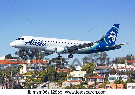 An Alaska Airlines Skywest Embraer ERJ 175 aircraft with registration N193SY lands at San Diego Airport, U. S View Large Photo Image Stock Photography - An Alaska Airlines Skywest Embraer ERJ 175 aircraft with registration N193SY lands at San Diego Airport, U. S. Fotosearch
