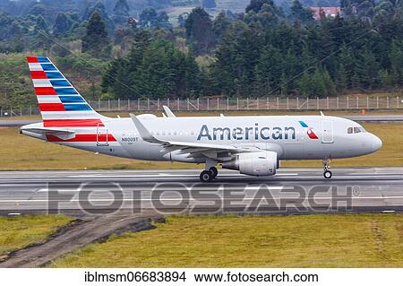 An American Airlines Airbus A319 aircraft with registration number N8009T at Medellin Rio Airport (MDE), Medellin, Colombia, South America View Large Photo Image Picture - An American Airlines Airbus A319 aircraft with registration number N8009T at Medellin Rio Airport (MDE), Medellin, Colombia, South America. Fotosearch