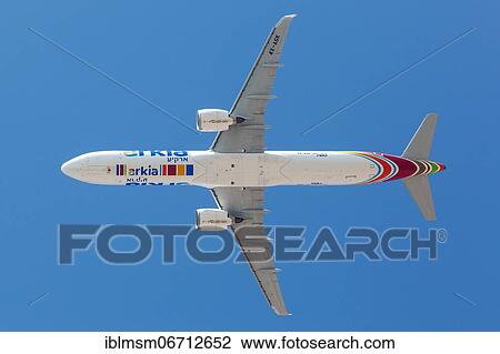 Stock Image - An Arkia Airbus A321neo with registration number 4X-AGK at Eilat Airport, Israel, Asia. Fotosearch
