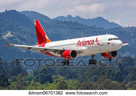 Stock Image - An Avianca Airbus A320 aircraft with registration N664AV at Medellin Rio Airport (MDE), Medellin, Colombia, South America. Fotosearch