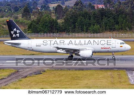 An Avianca Airbus A320 aircraft with registration N195AV in European Starling Alliance special livery at Medellin Rio Airport, Colombia, South America View Large Photo Image Stock Photo - An Avianca Airbus A320 aircraft with registration N195AV in European Starling Alliance special livery at Medellin Rio Airport, Colombia, South America. Fotosearch