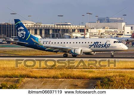 An Embraer 175 aircraft of Alaska Airlines Horizon Air with registration N624QX at Los Angeles Airport (LAX), USA, North America View Large Photo Image Stock Photo - An Embraer 175 aircraft of Alaska Airlines Horizon Air with registration N624QX at Los Angeles Airport (LAX), USA, North America. Fotosearch