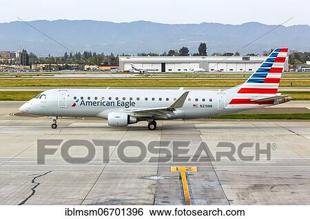 An Embraer ERJ 175 aircraft of American Eagle Compass Airlines with registration N219NN at San Jose Airport (SJC), USA, North America View Large Photo Image Stock Photograph - An Embraer ERJ 175 aircraft of American Eagle Compass Airlines with registration N219NN at San Jose Airport (SJC), USA, North America. Fotosearch