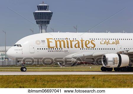 An Emirates Airbus A380-800 with registration number A6-EUI at Munich Airport (MUC), Munich, Germany, Europe View Large Photo Image Stock Image - An Emirates Airbus A380-800 with registration number A6-EUI at Munich Airport (MUC), Munich, Germany, Europe. Fotosearch
