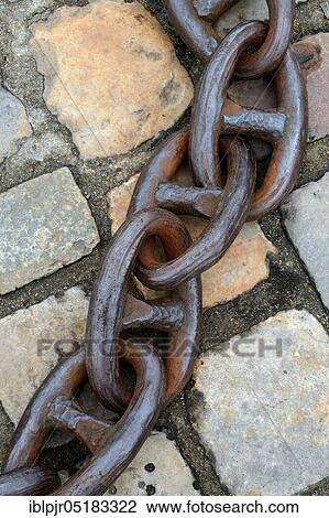 Anchor chain, chain on cobblestones, Honfleur, Normandy, France, Europe View Large Photo Image Stock Image - Anchor chain, chain on cobblestones, Honfleur, Normandy, France, Europe. Fotosearch