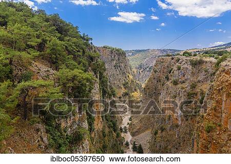 Stock Image - Aradena Gorge Gorge, Crete, Greece, Europe. Fotosearch