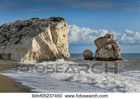 Beach, Rock of Aphrodite, Petra tou Romiou, Cyprus, Europe View Large Photo Image Stock Image - Beach, Rock of Aphrodite, Petra tou Romiou, Cyprus, Europe. Fotosearch