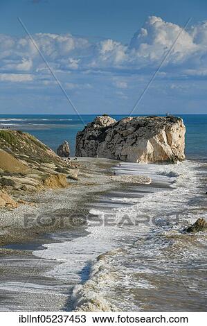 Beach, Rock of Aphrodite, Petra tou Romiou, Cyprus, Europe View Large Photo Image Stock Image - Beach, Rock of Aphrodite, Petra tou Romiou, Cyprus, Europe. Fotosearch