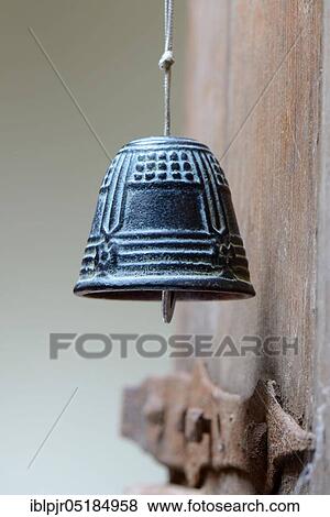 Bell on old wooden door View Large Photo Image Stock Photo - Bell on old wooden door. Fotosearch
