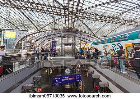 Berlin central railway station Hbf train railway modern architecture in train station in Berlin, Germany, Europe View Large Photo Image Stock Photography - Berlin central railway station Hbf train railway modern architecture in train station in Berlin, Germany, Europe. Fotosearch
