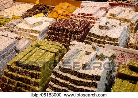 Big bazaar, sweets with nuts, pistachios, stand with sweets, Istanbul, Turkey, Asia View Large Photo Image Stock Image - Big bazaar, sweets with nuts, pistachios, stand with sweets, Istanbul, Turkey, Asia. Fotosearch
