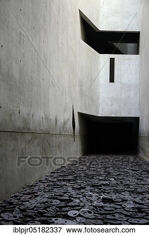 Stock Photo - Blank space of remembrance, by Menashe Kadishman, installation Shalechet, fallen leaves, Jewish Museum Berlin, Berlin, Germany, Europe. Fotosearch