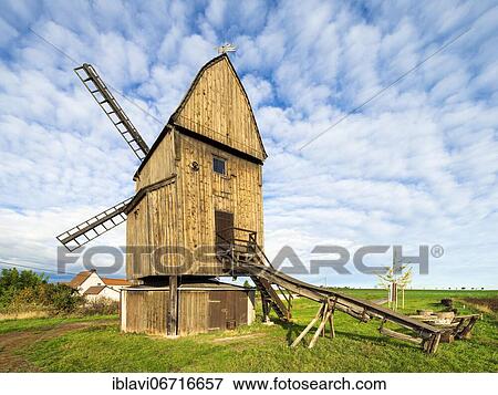 Stock Photo - Bockwindmühle, Langeneichstädt, Saxony-Anhalt, Germany, Europe. Fotosearch