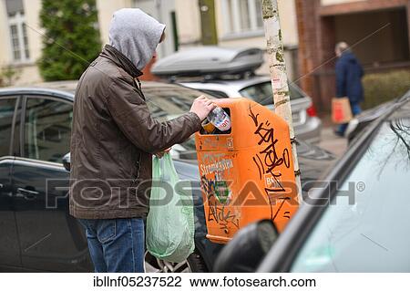 Bottle collectors, trash cans View Large Photo Image Stock Image - Bottle collectors, trash cans. Fotosearch