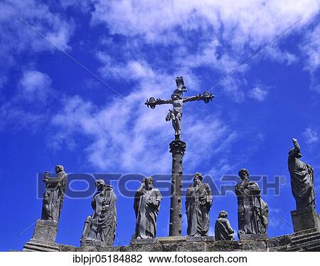 Stock Image - Calvary of Confort, near Audierne, Brittany, France, Europe. Fotosearch