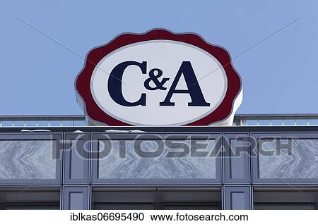 Stock Image - C&amp; A, logo at the head office Düsseldorf, clothing company, North Rhine-Westphalia, Germany, Europe. Fotosearch