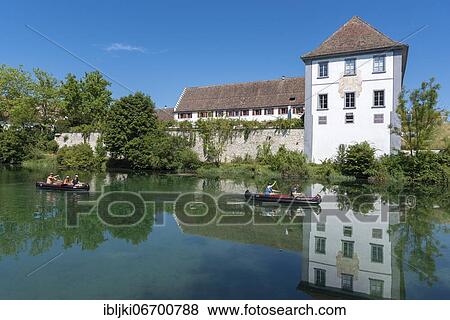 Canoeist on the Rhine near the monastery island Rheinau, Rheinau, Canton Zurich, Switzerland, Europe View Large Photo Image Stock Photo - Canoeist on the Rhine near the monastery island Rheinau, Rheinau, Canton Zurich, Switzerland, Europe. Fotosearch