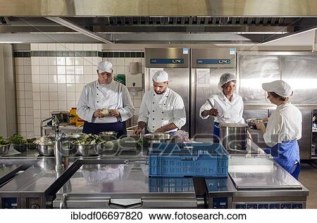 Canteen kitchen in a vocational college, trainees manage the school's catering as part of their training, practical lessons in the canteen's canteen kitchen, Düsseldorf, Germany, Europe View Large Photo Image Stock Image - Canteen kitchen in a vocational college, trainees manage the school's catering as part of their training, practical lessons in the canteen's canteen kitchen, Düsseldorf, Germany, Europe. Fotosearch