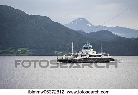 Car ferry in a fjord, mountains behind, Eresfjord, More og Romsdal, Norway, Europe View Large Photo Image Stock Image - Car ferry in a fjord, mountains behind, Eresfjord, More og Romsdal, Norway, Europe. Fotosearch