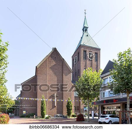 Picture - Catholic Parish Church of Saint Cyriakus, Weeze, Lower Rhine, North Rhine-Westphalia, Germany, Europe. Fotosearch