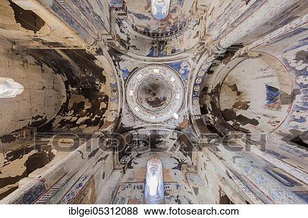 Stock Photo - Ceiling of Tigran Honents Church in Ani is a ruined medieval Armenian town, now in the Turkish province of Kars and next to the closed border with Armenia. Fotosearch