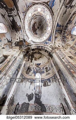 Stock Photo - Ceiling of Tigran Honents Church in Ani is a ruined medieval Armenian town, now in the Turkish province of Kars and next to the closed border with Armenia. Fotosearch