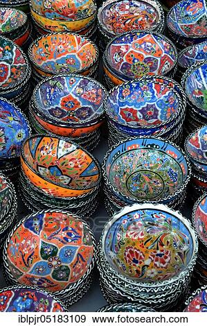 Ceramics, pottery, souvenir stand, ceramic bowls, Cappadocia, Anatolia, Turkey, Asia View Large Photo Image Stock Photo - Ceramics, pottery, souvenir stand, ceramic bowls, Cappadocia, Anatolia, Turkey, Asia. Fotosearch