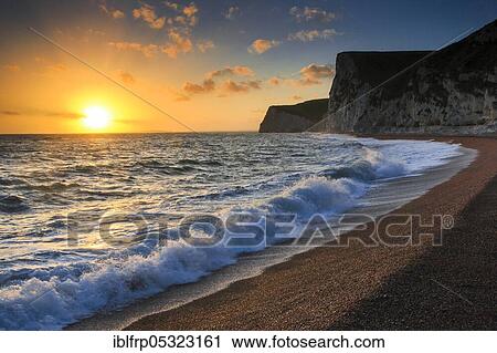 Stock Image - Chalk cliff coast, Jurassic coast, Dorset, England, Great Britain. Fotosearch