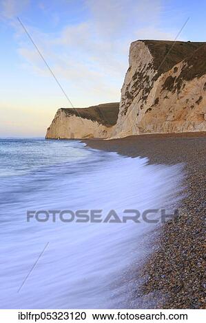 Stock Image - Chalk Rock Coast, World Heritage Site Jura Coast, Dorset, England, Great Britain. Fotosearch