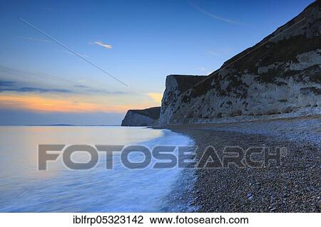 Stock Image - Chalk Rock Coast, World Heritage Site Jura Coast, Dorset, England, Great Britain. Fotosearch