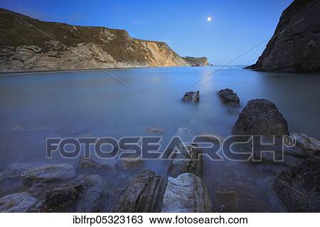 Stock Image - Chalk Rock Coast, World Heritage Site Jura Coast, Dorset, England, Great Britain. Fotosearch