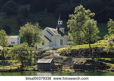 Church in the village Tuftefossen, Naeroyfjord, Norway, Europe View Large Photo Image Stock Photo - Church in the village Tuftefossen, Naeroyfjord, Norway, Europe. Fotosearch