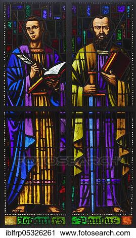 Stock Image - Church window, Reformed Church Gossau ZH, Canton of Zurich, Switzerland, Europe. Fotosearch