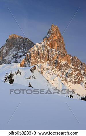 Stock Image - Cima della Pala, 3184 m, Dolomites, South Tyrol, Italy, Europe. Fotosearch