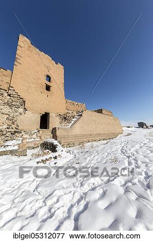Stock Photo - City walls of Ani. Ani is a ruined medieval Armenian town, now in the Turkish province of Kars and next to the closed border with Armenia. Fotosearch
