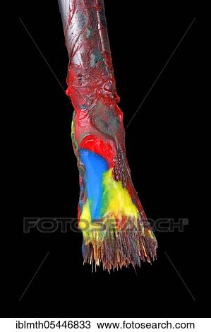 Close-up of a brush covered with bright colours View Large Photo Image Stock Image - Close-up of a brush covered with bright colours. Fotosearch