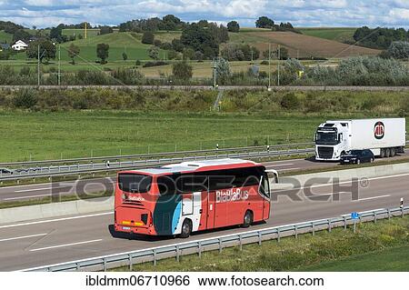Coach, long-distance bus of the company BlaBlaBus drives on the motorway A8 near Jettingen, Bavaria, Germany, Europe View Large Photo Image Stock Photograph - Coach, long-distance bus of the company BlaBlaBus drives on the motorway A8 near Jettingen, Bavaria, Germany, Europe. Fotosearch