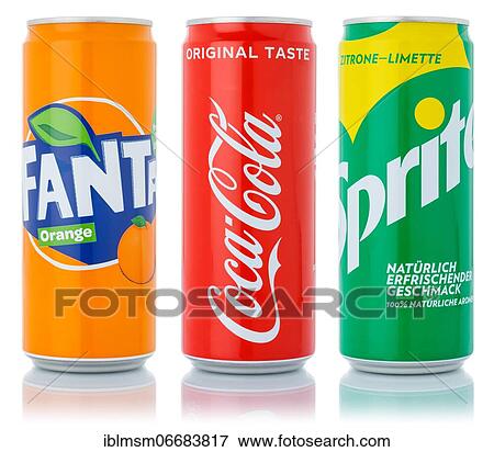 Coca Cola Coca-Cola Fanta Sprite products lemonade soft drink beverage in beverage can cutout against white background, Germany, Europe View Large Photo Image Stock Photo - Coca Cola Coca-Cola Fanta Sprite products lemonade soft drink beverage in beverage can cutout against white background, Germany, Europe. Fotosearch