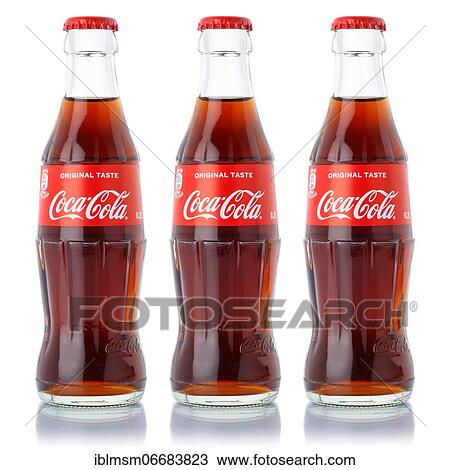 Stock Image - Coca Cola Coca-Cola lemonade soft drink drinks bottles cutout on white background, Germany, Europe. Fotosearch