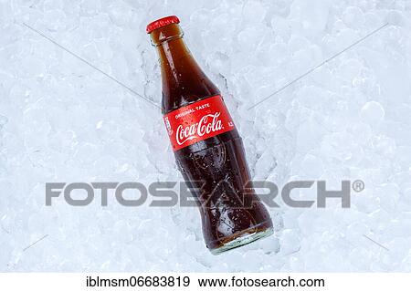 Stock Photo - Coca Cola Coca-Cola Lemonade Soft Drink Bottle Ice Ice Cube, Germany, Europe. Fotosearch