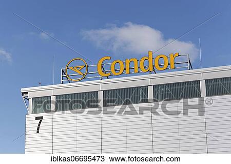 Condor, logo on Hangar 7, maintenance site at Düsseldorf Airport, Düsseldorf, North Rhine-Westphalia, Germany, Europe View Large Photo Image Stock Image - Condor, logo on Hangar 7, maintenance site at Düsseldorf Airport, Düsseldorf, North Rhine-Westphalia, Germany, Europe. Fotosearch